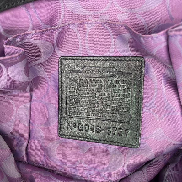 Coach Hamptons Purple Maroon Suede Leather Satchel Purse Handbag Large - Picture 12 of 13